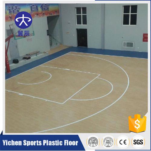 陜西室內(nèi)木紋籃球場(chǎng)PVC運(yùn)動(dòng)塑膠地板