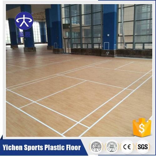羽毛球場(chǎng)PVC運(yùn)動(dòng)地板，木紋羽毛球PVC塑膠地板
